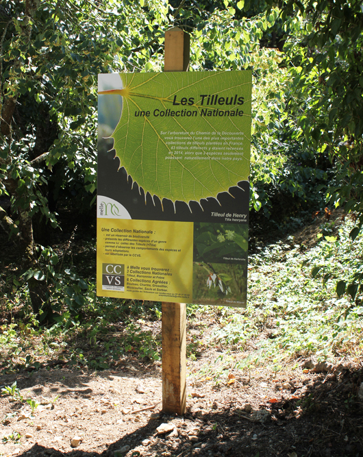 panneau de sentier arboretum