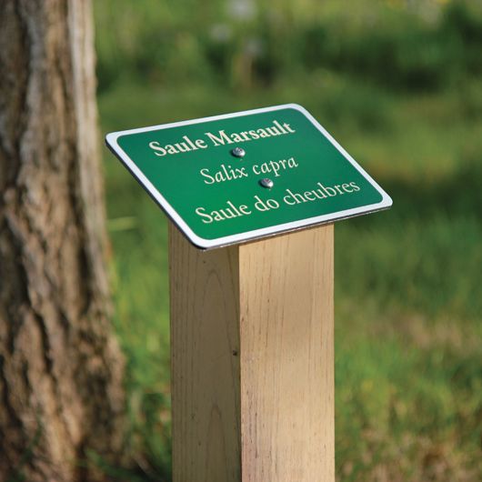 plaque arboretum imprimée