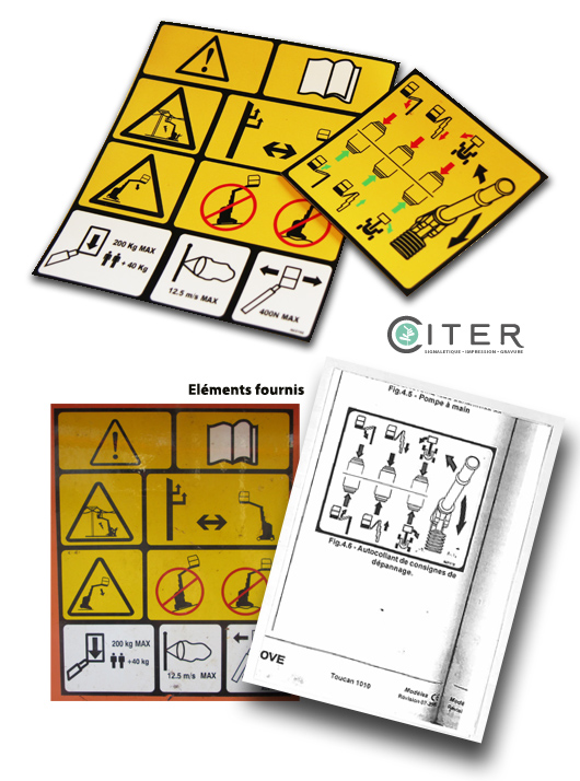 autocollants consigne de sécurité élévateur