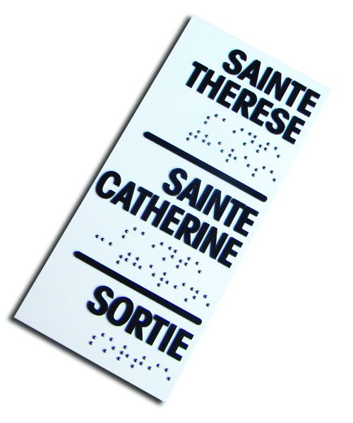 plaque braille ascenceur