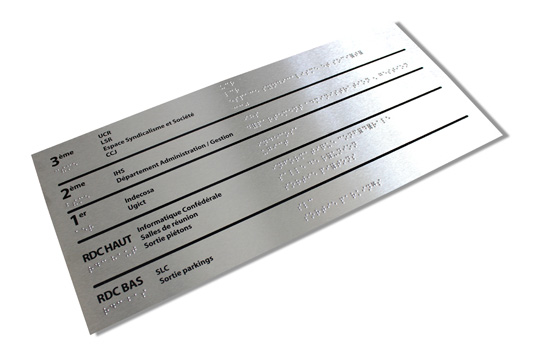 plaque en braille pour ascenceur