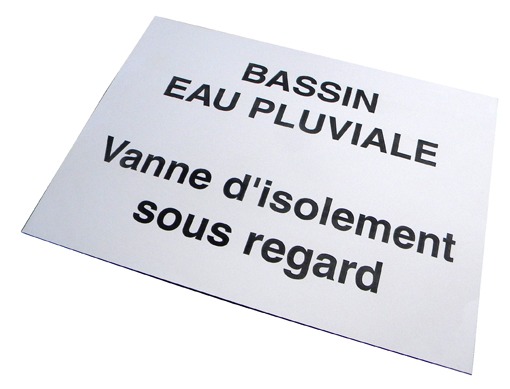 plaque gravée vanne