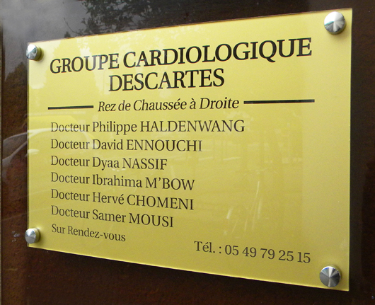 plaque professionnelle