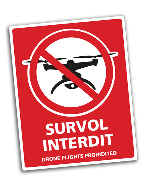 panneau survol de drone interdit