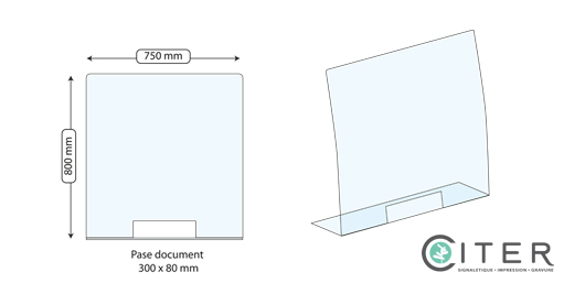 Paroi plexiglas avec parois de protection