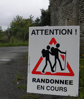 panneau randonnée en cours